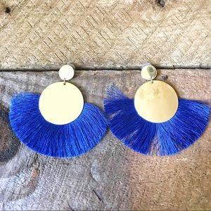 Blue Tassel Earrings